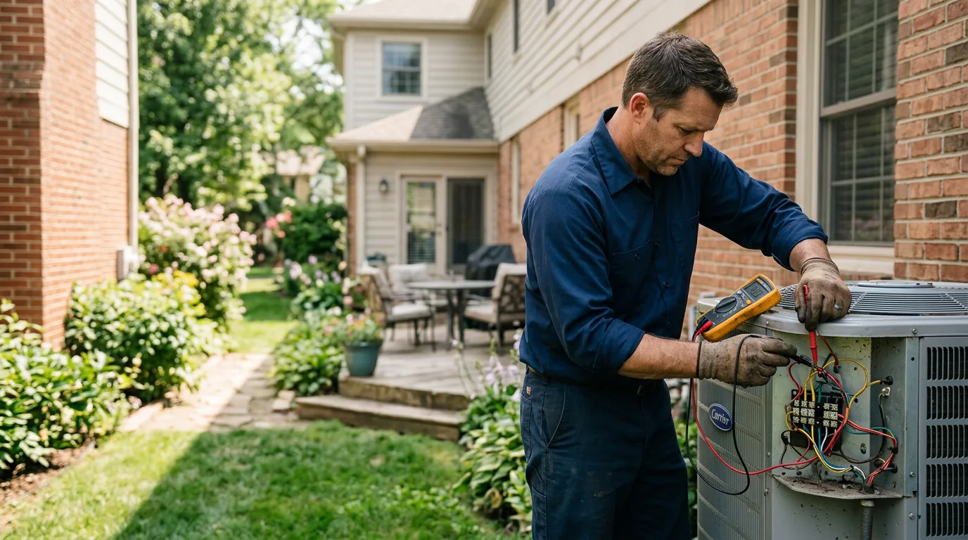 HVAC technician working near Manti, UT